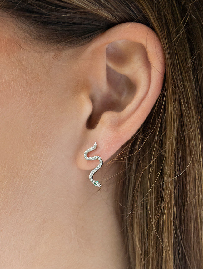 Pave Snake Stud Earring