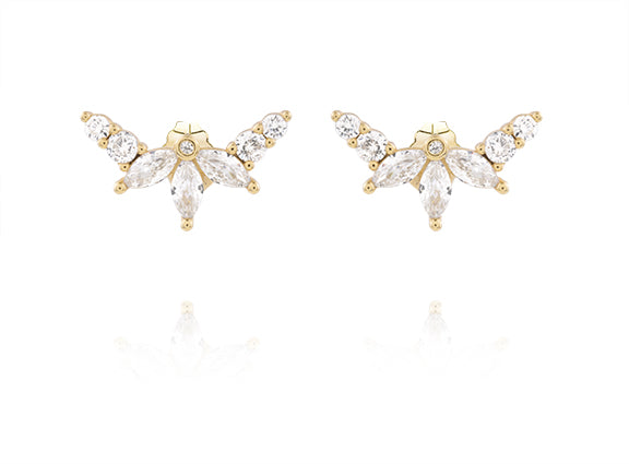 Marquise and Round CZ Climber Earrings