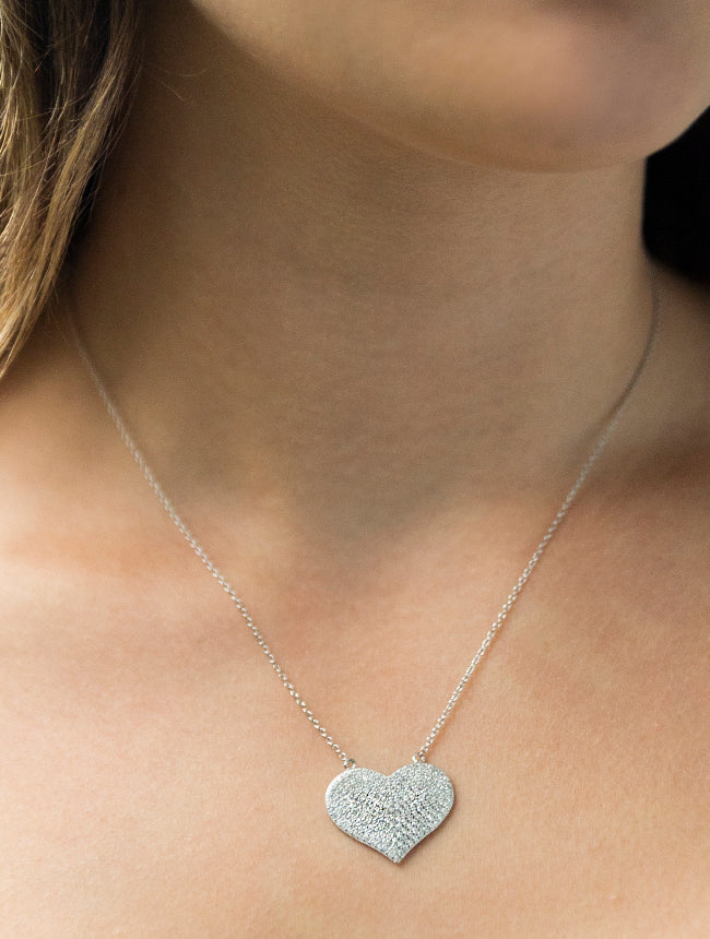 Pave CZ Heart Shaped Necklace